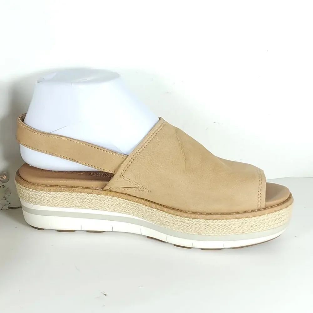 Timberland Emerson Point Women's US6 Tan Leather Wedge Slingback Sandals - Picture 7 of 16